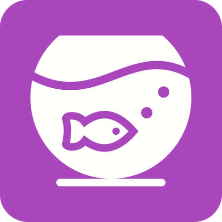 Fish Bowl Icon vector illustration on plain backgroundのイラスト素材
