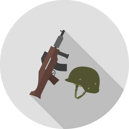 Gun and Helmetのイラスト素材