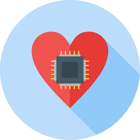 Computing icon with heart vector illustration.のイラスト素材