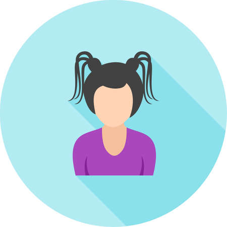 Girl in High Ponytailsのイラスト素材