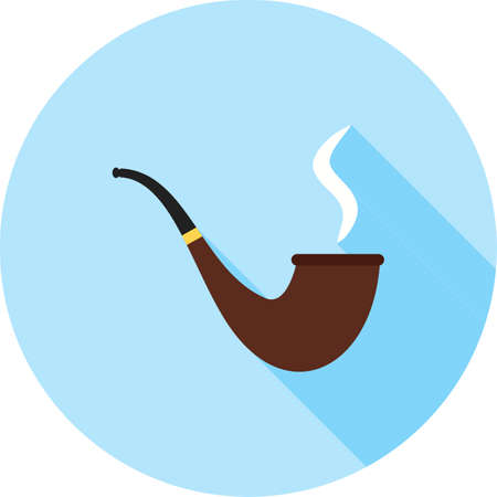 Lit Smoking Pipeのイラスト素材