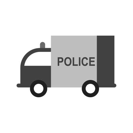 Police Van icon illustration on white background.のイラスト素材