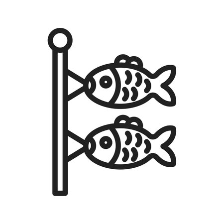 Carp Streamer icon vector image. Suitable for mobile apps, web apps and print media.のイラスト素材