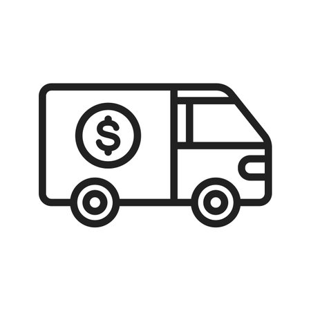 Cash Transfer Vehicle icon vector image. Suitable for mobile apps, web apps and print media.のイラスト素材