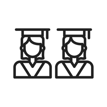 Graduates icon vector image. Suitable for mobile apps, web apps and print media.のイラスト素材