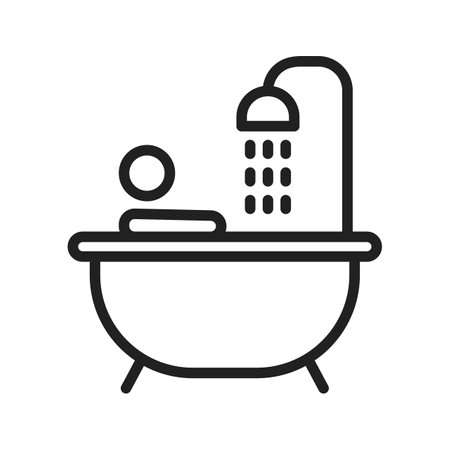 Person Taking Bath icon vector image. Suitable for mobile apps, web apps and print media.のイラスト素材