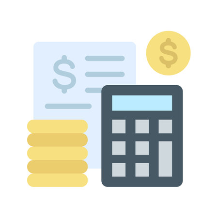 Budget Calculations icon vector image. Suitable for mobile apps, web apps and print media.のイラスト素材