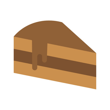 Chocolate cake piece icon vector image. Suitable for mobile apps, web apps and print media.