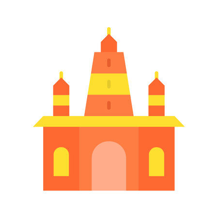 Hindu Temple icon vector image. Suitable for mobile apps, web apps and print media.のイラスト素材