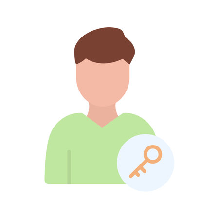 Key Person icon vector image. Suitable for mobile apps, web apps and print media.のイラスト素材