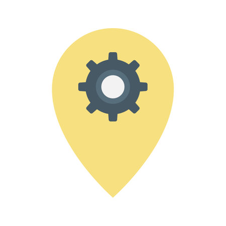 Location Settings icon vector image. Suitable for mobile apps, web apps and print media.のイラスト素材