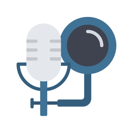 Studio Microphone icon vector image. Suitable for mobile apps, web apps and print media.のイラスト素材