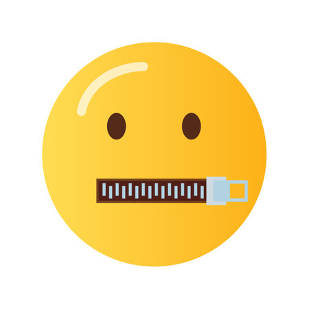 Zipper-Mouth Face icon vector image. Suitable for mobile apps, web apps and print media.のイラスト素材