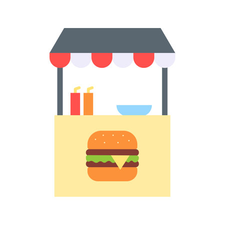Burger Stall icon vector image.のイラスト素材