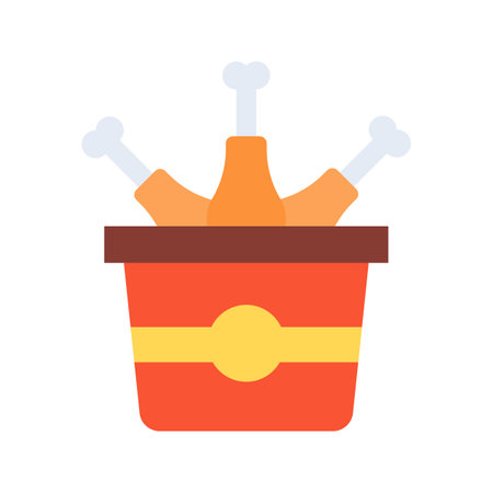 Chicken Bucket icon vector image.のイラスト素材