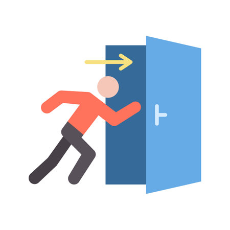 Fire Exit icon vector image.のイラスト素材