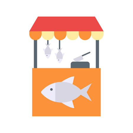 Fish Market icon vector image.のイラスト素材
