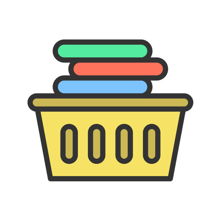 Laundry Basket icon vector image.のイラスト素材