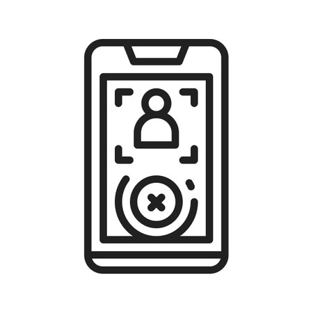 Face Recognition Rejected Icon Image.の写真素材