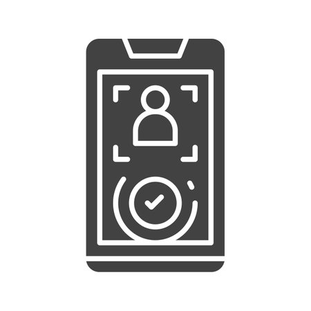 Face Recognition Approved Icon Image.の写真素材