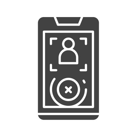 Face Recognition Rejected Icon Image.の写真素材