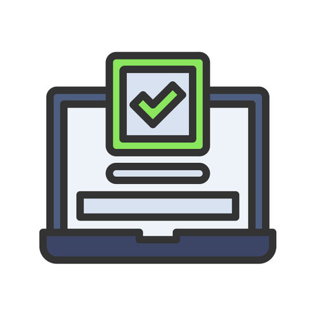 Laptop Approved Icon Image.のイラスト素材