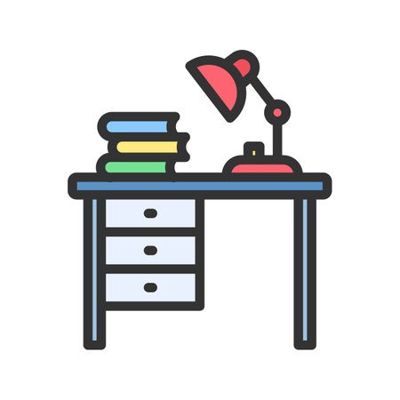 Study Table Icon Image.のイラスト素材