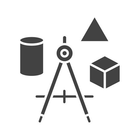 Studying Geometry icon vector image.のイラスト素材