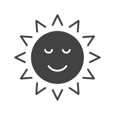 Sun with Face icon vector image.のイラスト素材