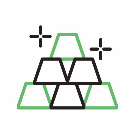 Gold Bars icon vector image.のイラスト素材