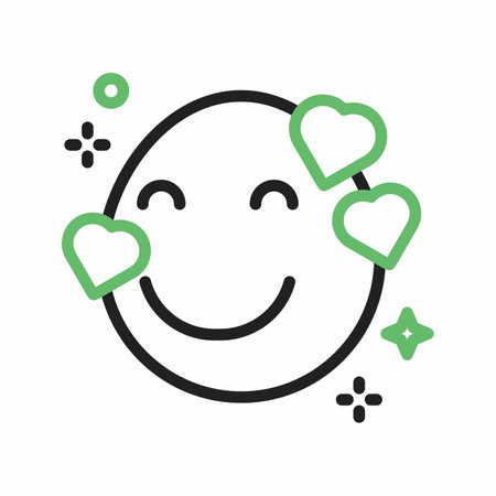 Smiling Face with Hearts icon image.のイラスト素材