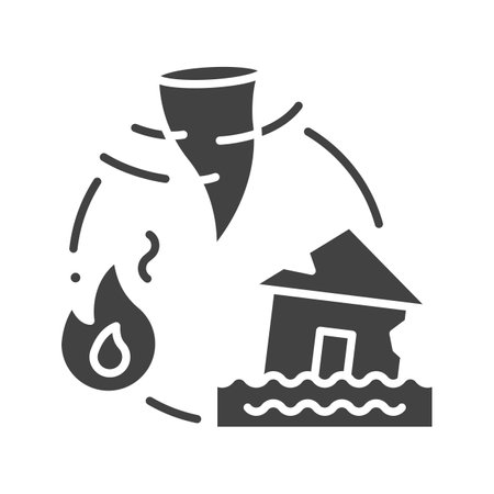 Natural Disaster icon vector image.のイラスト素材