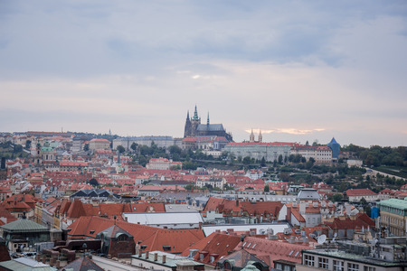 old city street of prague in czech republicの写真素材