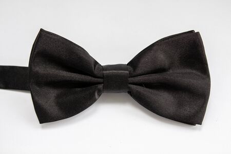 black bow tie on white backgroundの写真素材