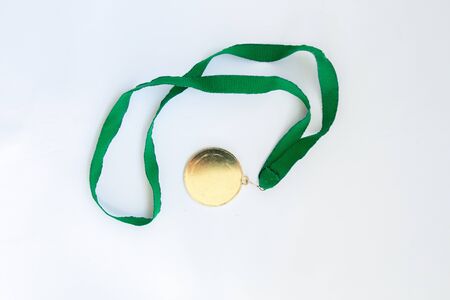 ribbon medal on white backgroundの写真素材