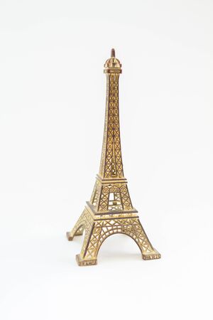 eiffel tower souvenir on white backgroundの写真素材