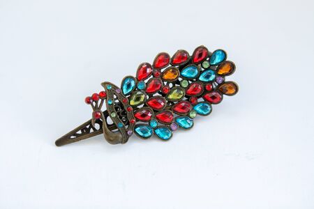 a hair ornament with multi-colored stonesの写真素材