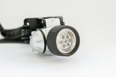 building forehead flashlight on white backgroundの写真素材
