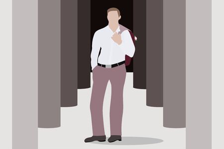 a groom in a suit at a weddingのイラスト素材