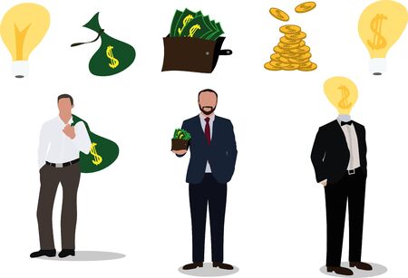 a rich and successful businessmen with moneyのイラスト素材