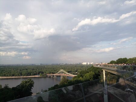 river in the city during summerの写真素材