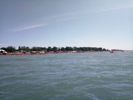 blue sky with clouds on seaの写真素材