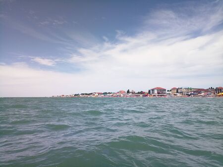 blue sky with clouds on seaの写真素材