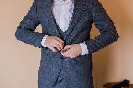 man wearing suit jacketの写真素材
