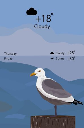 a cloud weather forecast template for mobileのイラスト素材