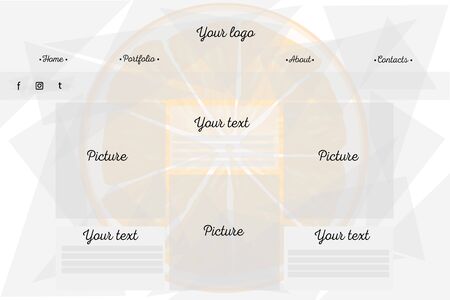 a website template in geometric modern styleのイラスト素材