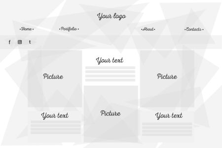 a website template in geometric modern styleのイラスト素材
