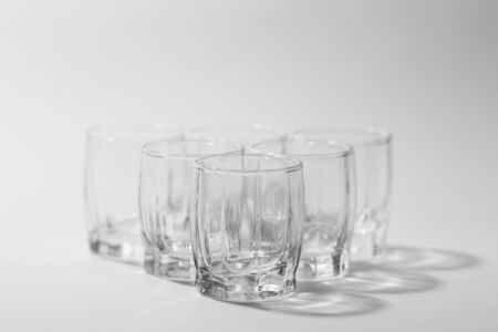 a transparent glasses on a white backgroundの写真素材