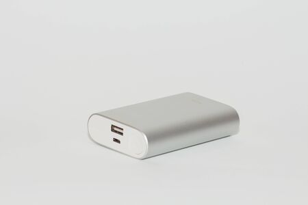 power bank on white backgroundの写真素材