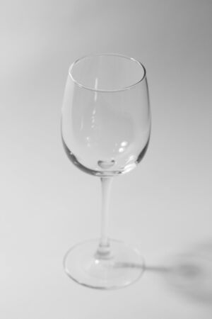 empty wine glasses on white backgroundの写真素材